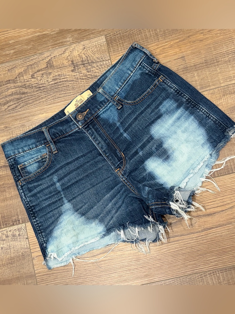 Hollister Blue Distressed Denim Jean Shorts